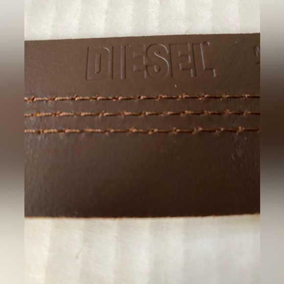 Diesel Threey Vintage Tan Leather Belt Size 34/90 - Picture 9 of 16